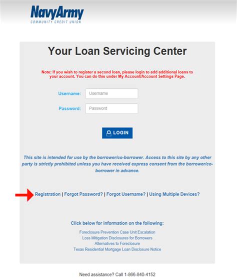 mortgage service center log in.